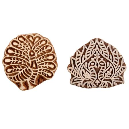 Set of 2 Piece New Mix Wooden Printing Block